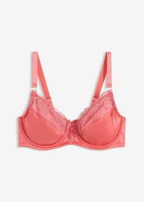 Reggiseno con ferretto e ricamo floreale glitterato, Fucsia, Taglia 75C, bonprix