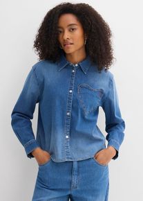 Camicia in jeans con cotone biologico, Blu, Taglia 44, bonprix