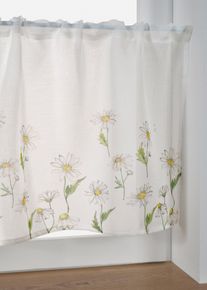Gardinkappe med blomsterm&oslash;nster, hvit, st&oslash;rrelse 30x90 cm, bonprix