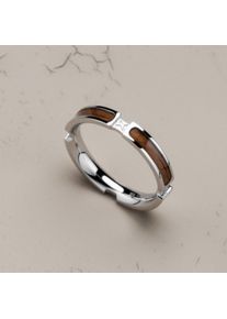 Holzkern Rings Men Silber und Walnuss