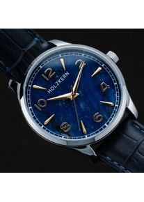 Holzkern; Reloj de Madera Primetime (Sodalita/Plata), Hombre, Madera natural