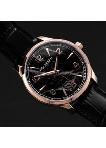 Holzkern; Reloj de Madera Primetime (m&aacute;rmol/rosa dorado), Hombre, Madera natural