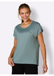 Dames Functioneel shirt met achter langere zoom in jade ,maat 36/38, Witt, 92% Polyester, 8% Elastan