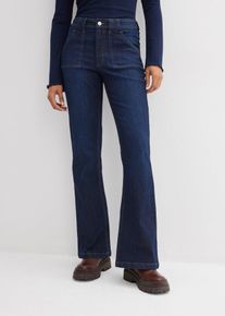 Jeans a zampa con cotone biologico vita alta, Blu, Taglia 52, bonprix