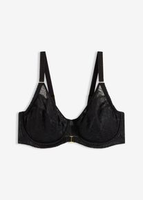 Reggiseno con ferretto e dettaglio gioiello, Nero, Taglia 95F, bonprix