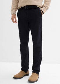 Pantaloni chino elasticizzati con vita comoda e cintura regular fit straight, Nero, Taglia 56, bonprix