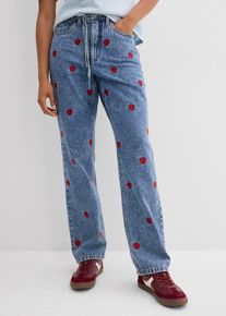 Jeans straight loose fit vita alta, Blu, Taglia 54, bonprix