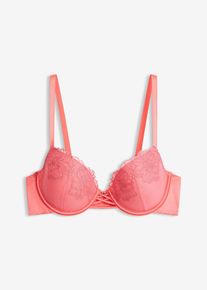 Reggiseno con coppe preformate e pizzo floreale, Fucsia, Taglia 75B, bonprix
