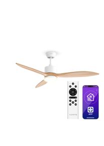 Klarstein SkyBreeze intelligens mennyezeti ventil&aacute;tor vil&aacute;g&iacute;t&aacute;ssal | 132 cm | 27 W | Csendes | LED | Fa