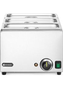 Hendi Set: Bain-Marie Ranger + 3x GN 1/3 Beh&auml;lter mit Deckel,, GN 1/1, 230V/1000W, 590x332x(H), Speisew&auml;rmer, Silber