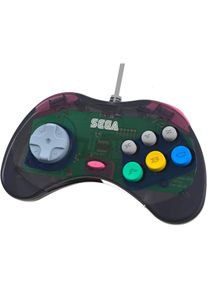 retro-bit SEGA Saturn Pad Grey, Gaming Controller, Grau