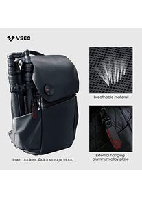 VSGO Black Snipe 20l Commuting Camera Backpack (Fotorucksack, 20 l), Kameratasche, Schwarz
