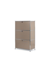 Tchibo - Regal Metall &raquo;Cn3&laquo; mit 3 Klappenf&auml;chern - 77x40x120,5cm - taupe - Stahl / Aluminium / Kunststoff