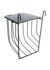 Trixie Z&aacute;vesn&eacute; čierne kovov&eacute; jasličky na seno s vekom 13&times;18&times;12cm