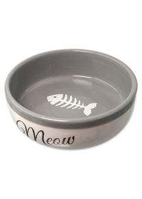 Miska Magic Cat keramick&aacute; biela/&scaron;ed&aacute; Meow 13,4x4cm 170ml