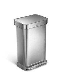 simplehuman 45L rechteckiger Beh&auml;lter mit Liner-Tasche, geb&uuml;rstet