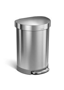 simplehuman 60L halbrunder Pedalbeh&auml;lter, geb&uuml;rsteter Edelstahl