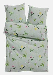 bonprix Lenjerie de pat din material cu bumbac, verde, 1x 80/80 cm, 1x 135/200 cm