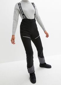 bonprix Funktionshose aus Softshell mit Stretch wasserabweisend, schwarz, Gr.40, Softshell-Hose mit abnehmbaren Hosentr&auml;gern, weich aufgeraute Innenseite, Ski-Hose, Straight Fit, aus Softshell