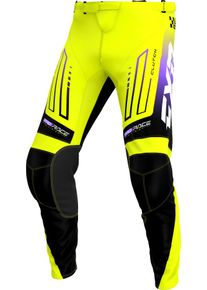 FXR Clutch MX HiVis, stoffen broek , kleur: Neon-Geel/Zwart/Lila , maat: 32