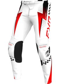 FXR Clutch Pro MX White, stoffen broek , kleur: Wit/Rood/Zwart , maat: 34