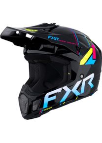 FXR Clutch Comp Rave, kask motocrossowy , kolor: Czarny/R&oacute;żowy/Ż&oacute;łty/Niebieski , rozmiar: XL