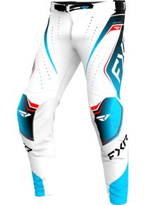 FXR Helium Edge MX Ice, textile pants , color: White/Black/Turquoise/Red , size: 32