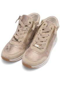 Schn&uuml;rboots Ara "OSAKA", Damen, Gr. 9,5 (44), beige (sand), Glattleder, Veloursleder, Schuhe Schn&uuml;rboots, High Top-Sneaker, Schn&uuml;rschuh, Freitzeitschuh in Komfortweite G
