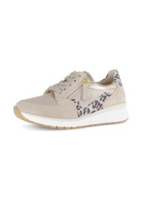 Keilsneaker Gabor "CAPRI", Damen, Gr. 42, beige (bronzefarben, gold), Lacklederimitat, Veloursleder, metallic, Schuhe Keilsneaker, Freizeitschuh, Halbschuh, Schn&uuml;rer, in Weite K (=extraweit)