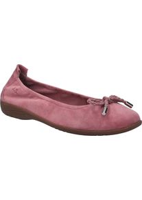 Ballerina Josef Seibel "Fenja 09", Damen, Gr. 37, rosa, Veloursleder, Schuhe Ballerina, Schlupfschuh, Businessschuh, Komfortschuh mit Kordel-Schleife, G-Weite