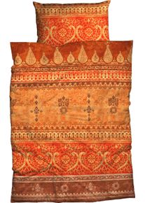 Bettw&auml;sche CASATEX "Indi", orange (terra), B/L: 200cm x 200cm, 1 Stk., 2 Stk., Satin, B/L: 80cm x 80cm & 80cm x 80cm, 3 Stk., Satin, Obermaterial: 100% Baumwolle, Bettw&auml;sche, Bettw&auml;sche, romantisch, orientalisch, weich und gem&uuml;tlich