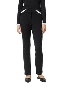Stoffhose comma, Damen, Gr. 34, N-Gr, schwarz, Web, Obermaterial: 50% Viskose, 42% Polyamid, 8% Elasthan, unifarben, gerade, unten schmal lang, Hosen Stoffhose, mit Bundfalte und Viskose-Stretch