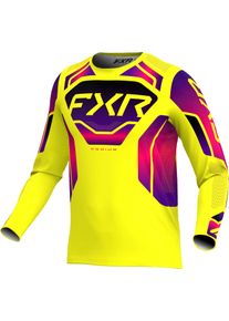 FXR Podium Relay MX Yellow, jersey , color: Neon-Yellow/Purple/Pink , size: XS