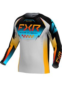 FXR Clutch Pro MX Sky, maillot , couleur: Gris/Noir/Bleu/Orange , taille: M