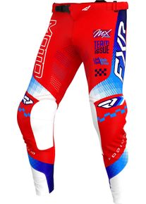 FXR Podium Gladiator MX Red, textile pants , color: Red/White/Blue , size: 34
