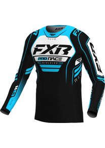 FXR Revo Alpha MX Brisk, maillot , couleur: Noir/Blanc/Turquoise , taille: L