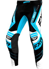 FXR Revo Alpha MX Brisk, textile pants , color: Black/White/Turquoise , size: 34