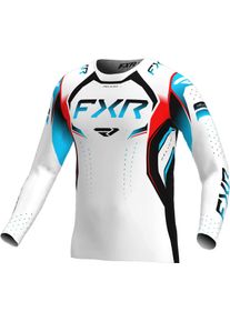 FXR Helium Edge MX Ice, jersey , color: White/Black/Turquoise/Red , size: L