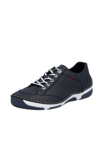 Sneaker Rieker, Damen, Gr. 42, blau (dunkelblau), Glattleder, Schuhe Sneaker, Halbschuh, Freizeitschuh, Schn&uuml;rschuh mit Rahmennaht