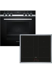 Siemens Flex-Induktions-Herd-Set "EQ522DA1ZM", Energieeffizienz: A+, grau (edelstahl), Herdsets, Schnellaufheizung, Flex-Induktions-Herd-Set