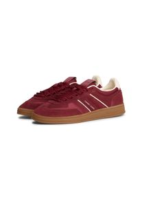 Plateausneaker Tommy Jeans "THE GREENWICH EDGE SUEDE", Damen, Gr. 42, rot, wei&szlig;, Lederimitat, Textil, Veloursleder, kontrastfarbene Details, Schuhe Plateausneaker, Freizeitschuh, Halbschuh, Schn&uuml;rschuh mit gepolstertem Schaftrand