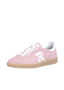 Sneaker Rieker "San Diego Swing2GO", Damen, Gr. 44, Synthetik Textil, rosa (rosa, wei&szlig;), Veloursleder, unifarben mit Farbeinsatz, Schuhe Sneaker, Retro-Sneaker, Freizeitschuh, Halbschuh mit herausnehmbarem Fu&szlig;bett