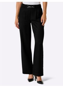 Webhose CREATION L PREMIUM, Damen, Gr. 50, Normalgr&ouml;&szlig;en, schwarz, 46% Viskose, 27% Leinen, 27% Lyocell, unifarben, Hosen Webhose