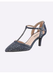 Pumps Heine, Damen, Gr. 42, marine, Synthetik, Textil, Schuhe Pumps