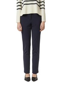 Stoffhose comma, Damen, Gr. 34, N-Gr, navy, Web, Obermaterial: 50% Viskose, 42% Polyamid, 8% Elasthan, unifarben, gerade, unten schmal lang, Hosen Stoffhose, mit Bundfalte und Viskose-Stretch