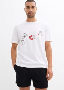 bonprix R&ouml;vidnadr&aacute;gos pizsama puha pamutb&oacute;l, feh&eacute;r, 56/58 (XL)