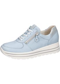 Waldl&auml;ufer Plateausneaker WALDL&Auml;UFER "H-LANA", Damen, Gr. 6 (39), hellblau, Nappaleder, Veloursleder, Schuhe Plateausneaker, Komfortschuh, Halbschuh, Bequemschuh in Komfortweite H (= sehr weit)