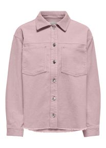 Hemdbluse Only "ONLMAIKO-BITTEN L/S CORD SHACKET CC PNT", Damen, Gr. M, burnished lila, Cord, Obermaterial: 100% Baumwolle, unifarben, loose fit normal, Blusen Hemdbluse, mit Brusttaschen, leicht ausgefranster Saum