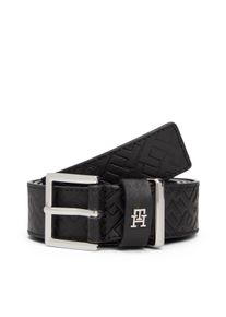 Lederg&uuml;rtel Tommy Hilfiger "TH SQUARE MONO", Damen, Gr. 100, schwarz, Rindsleder, G&uuml;rtel Lederg&uuml;rtel, mit TH-Monogramm, Breite: 3 cm