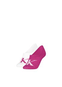 F&uuml;&szlig;linge Calvin Klein Jeans "CKJ WOMEN FOOTIE HIGH CUT MONOGRAM", Damen, Gr. 35-38, fuchsia, Baumwollmischung, normal, Socken F&uuml;&szlig;linge, hoch geschnittene Silhouette, Cotton-Mix, elastisch